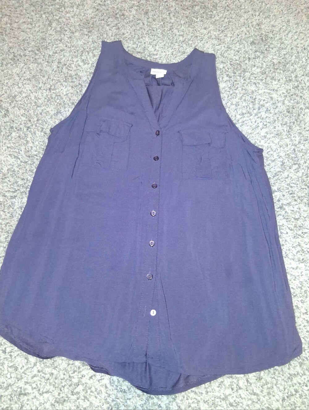 Purple Merona Button-down Sleeveless Blouse, Medium